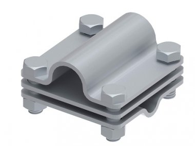 Фотография товара 'Ostec МС-113-ГЦ Соединитель крестообразный 65х65 стержень/пруток/полоса 4 болта D-20'