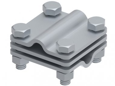 Фотография товара 'Ostec МС-013-ГЦ Соединитель 55х55 пруток-пруток с разделительной пластиной, гор. цинк'