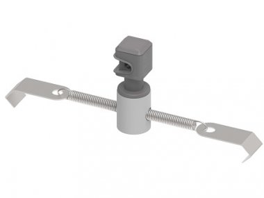 Фотография товара 'Ostec МД-077-Н304 Держатель круглого проводника Д8 для черепицы на пружине серый, нерж. AISI 304'