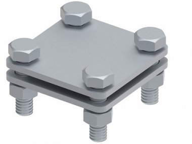 Фотография товара 'Ostec МС-152-ГЦ Соединитель плоского проводника до 40 мм две пластины, гор. цинк'