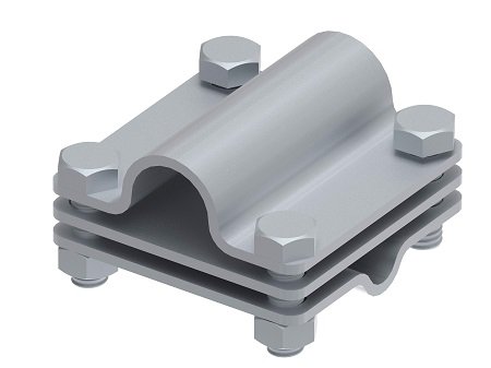 Фотография товара 'Ostec МС-113-ГЦ Соединитель крестообразный 65х65 стержень/пруток/полоса 4 болта D-20'