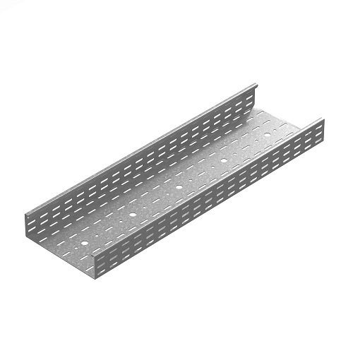 Фотография товара 'Ostec ПЛКП-400х85х3000-2,0-СЦ Промышленный лоток кабельный перфорированный 400х85х3000'