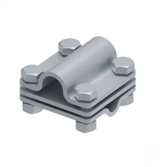 Фотография товара 'Ostec МС-112-ГЦ Соединитель крестообразный 55х55 стержень/пруток/полоса 4 болта D-16'