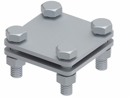 Фотография товара 'Ostec МС-152-ГЦ Соединитель плоского проводника до 40 мм две пластины, гор. цинк'